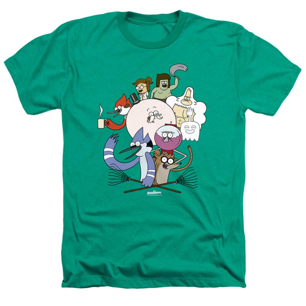 The Regular Show Regular Cast Men's 30/1 Heather 60 40 Poly Short-Sleeve T-Shirt