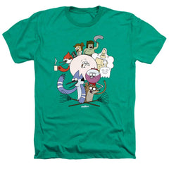 The Regular Show Regular Cast Men's 30/1 Heather 60 40 Poly Short-Sleeve T-Shirt