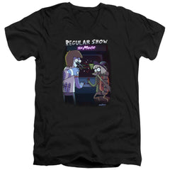 The Regular Show Rs The Movie Men's 30/1 Cotton Slim V-Neck T-Shirt