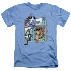 The Regular Show Tv Too Cool Men's 30/1 Heather 60 40 Poly Short-Sleeve T-Shirt