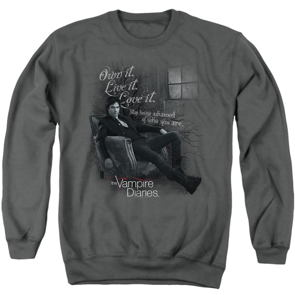 The Vampire Diaries Be Yourself Men's Crewneck 50 50 Poly Long-Sleeve T-Shirt