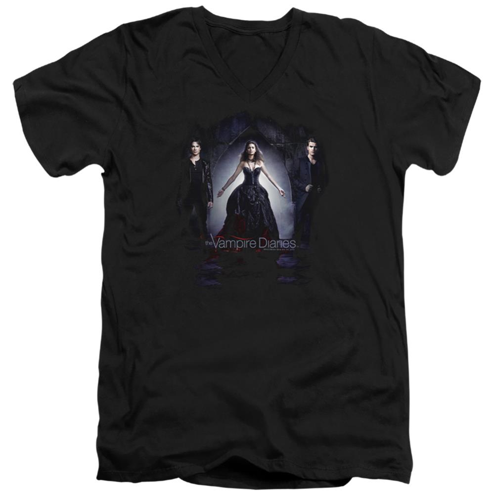 The Vampire Diaries Bring It On Men's 30/1 Cotton Slim V-Neck T-Shirt