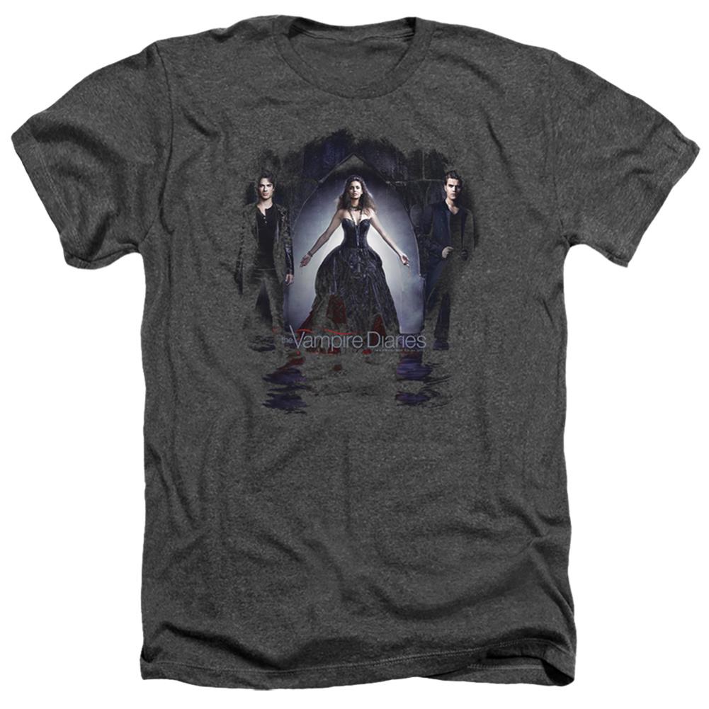 The Vampire Diaries Bring It On Men's 30/1 Heather 60 40 Poly Short-Sleeve T-Shirt