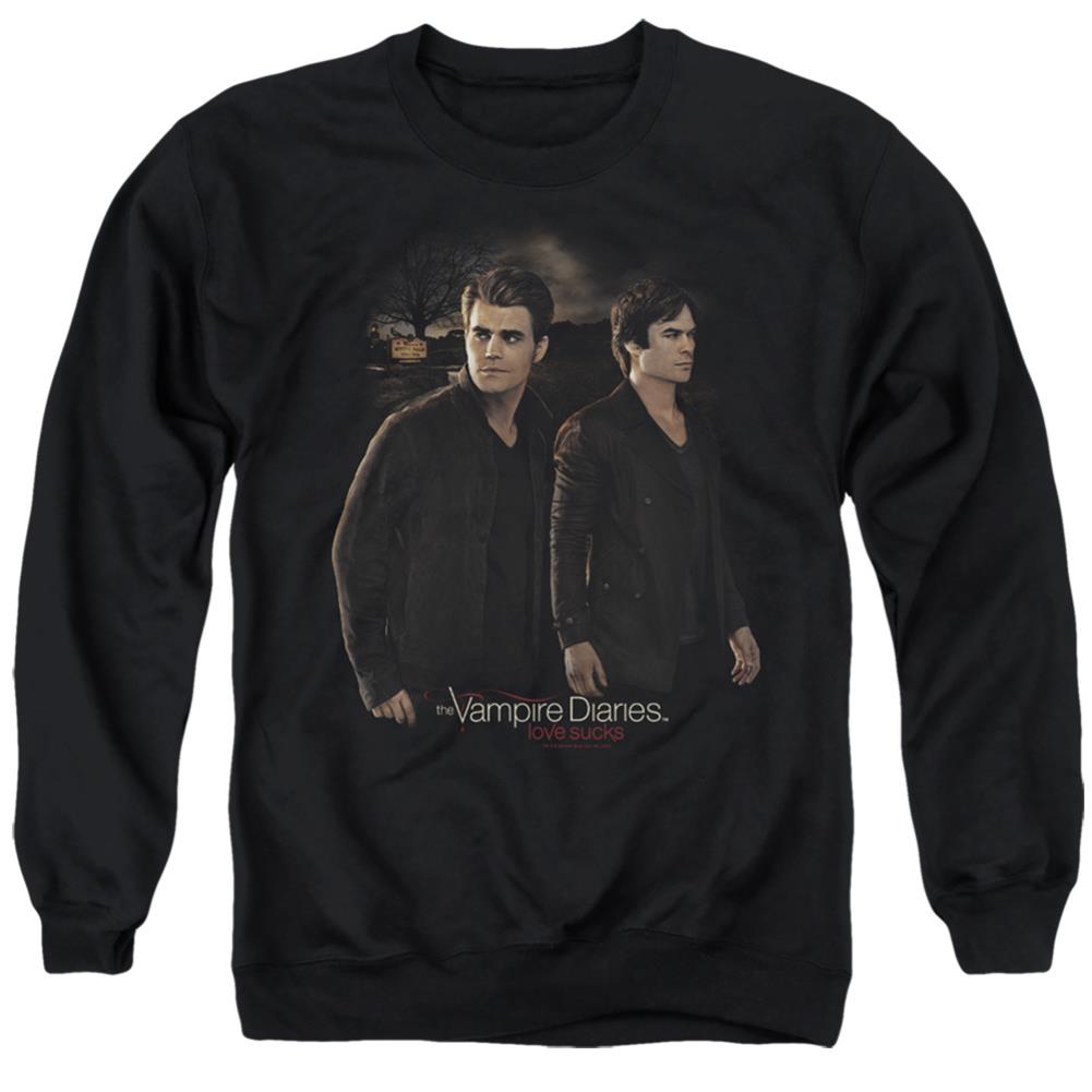 The Vampire Diaries Brothers Men's Crewneck 50 50 Poly Long-Sleeve T-Shirt