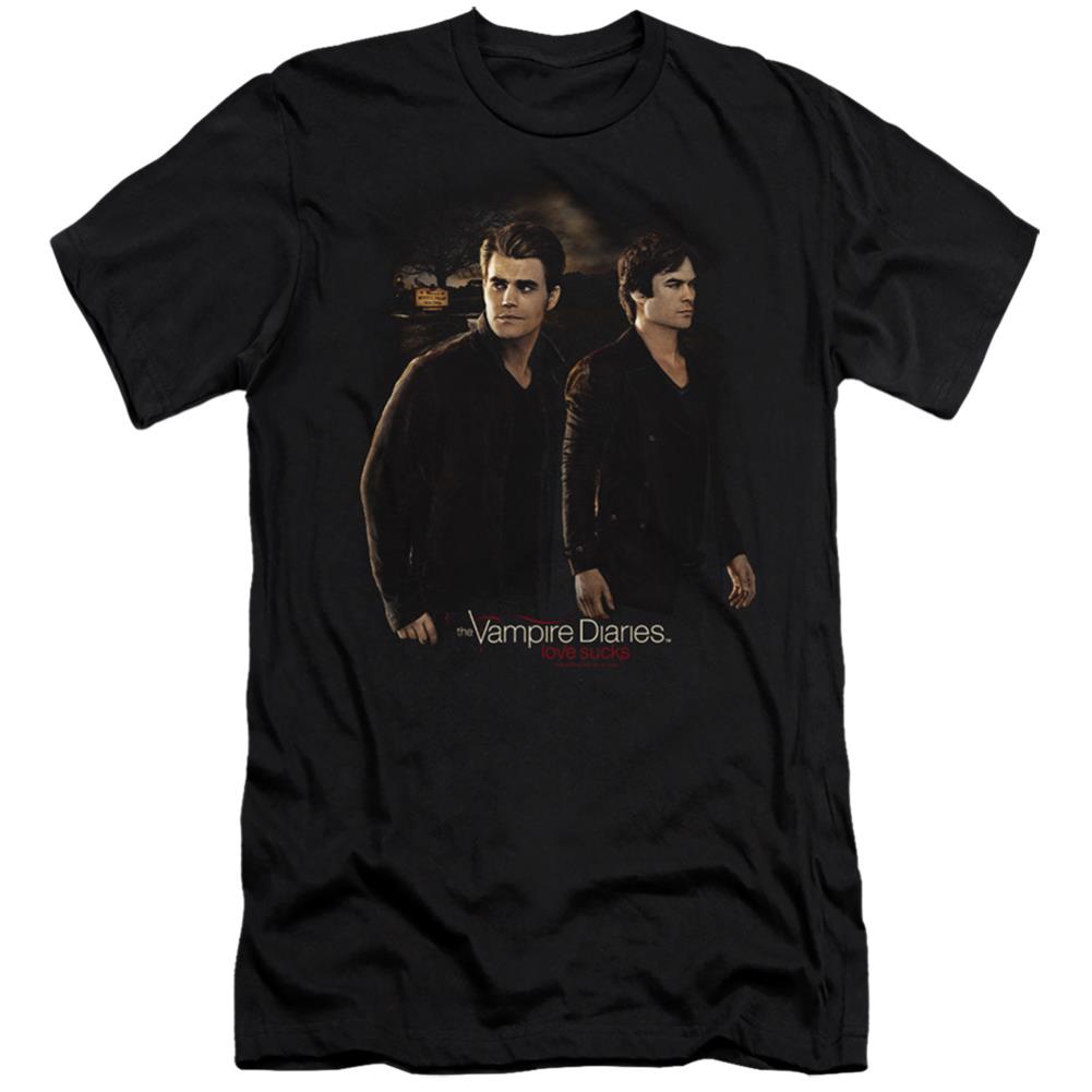 The Vampire Diaries Brothers Men's Ultra-Soft 30/1 Cotton Slim Short-Sleeve T-Shirt