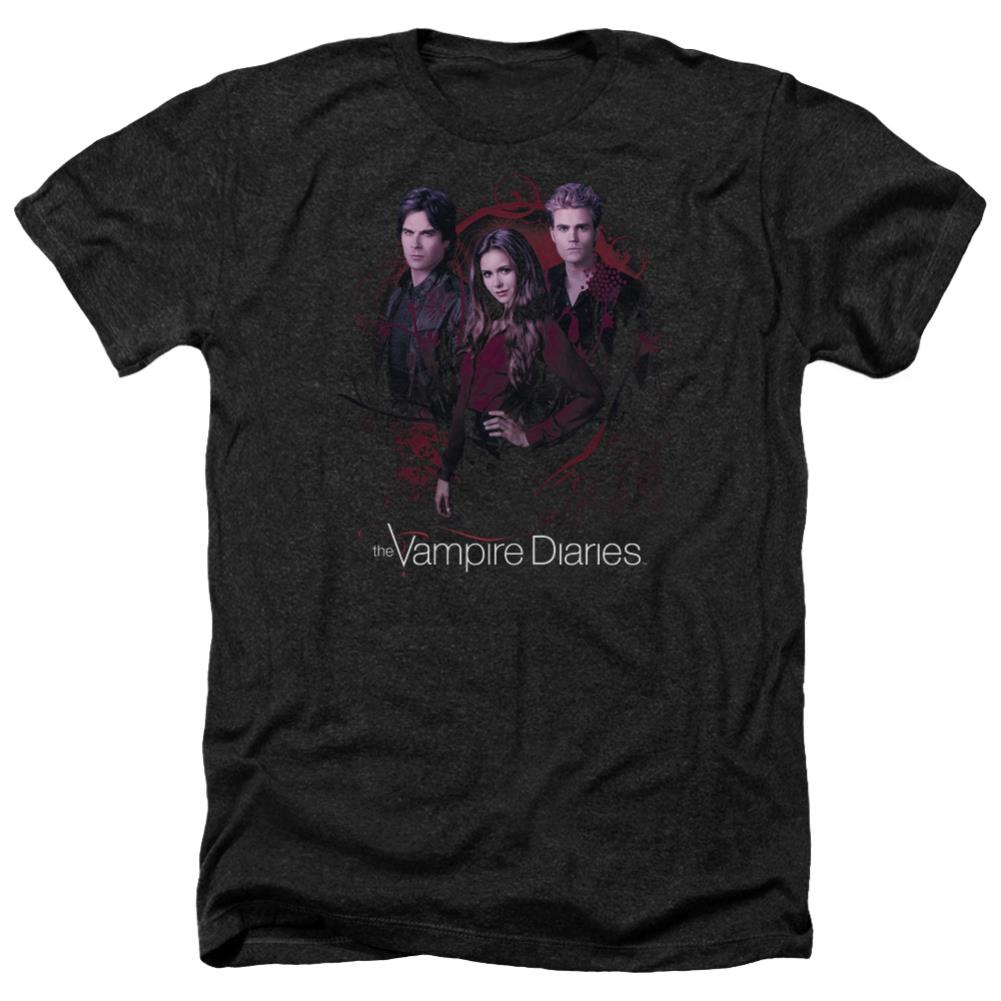 The Vampire Diaries Company Of Three Men's 30/1 Heather 60 40 Poly Short-Sleeve T-Shirt