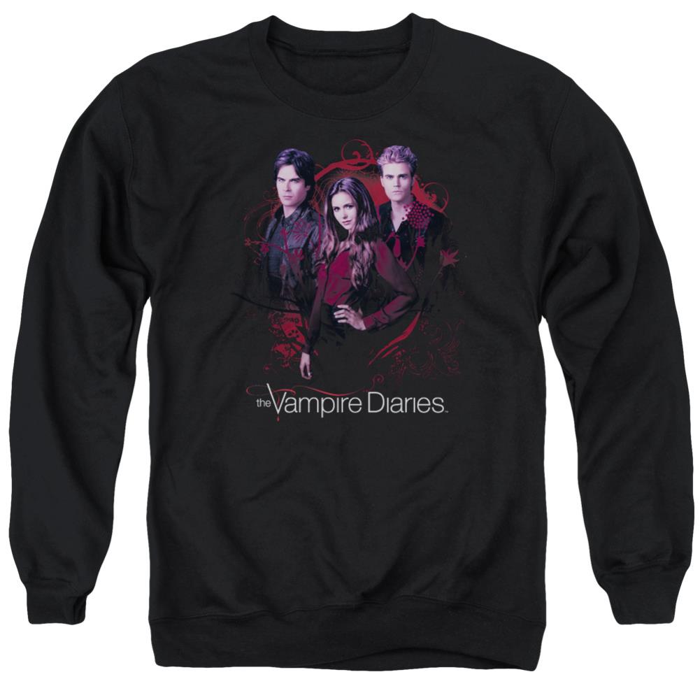 The Vampire Diaries Company Of Three Men's Crewneck 50 50 Poly Long-Sleeve T-Shirt