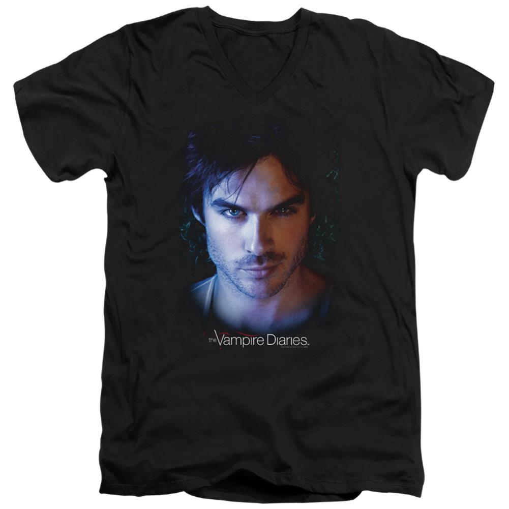 The Vampire Diaries Damon Men's 30/1 Cotton Slim V-Neck T-Shirt