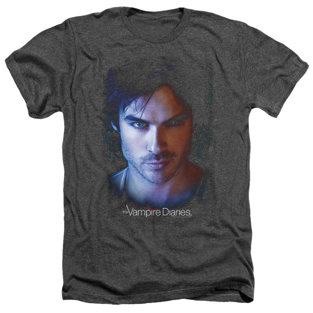 The Vampire Diaries Damon Men's 30/1 Heather 60 40 Poly Short-Sleeve T-Shirt