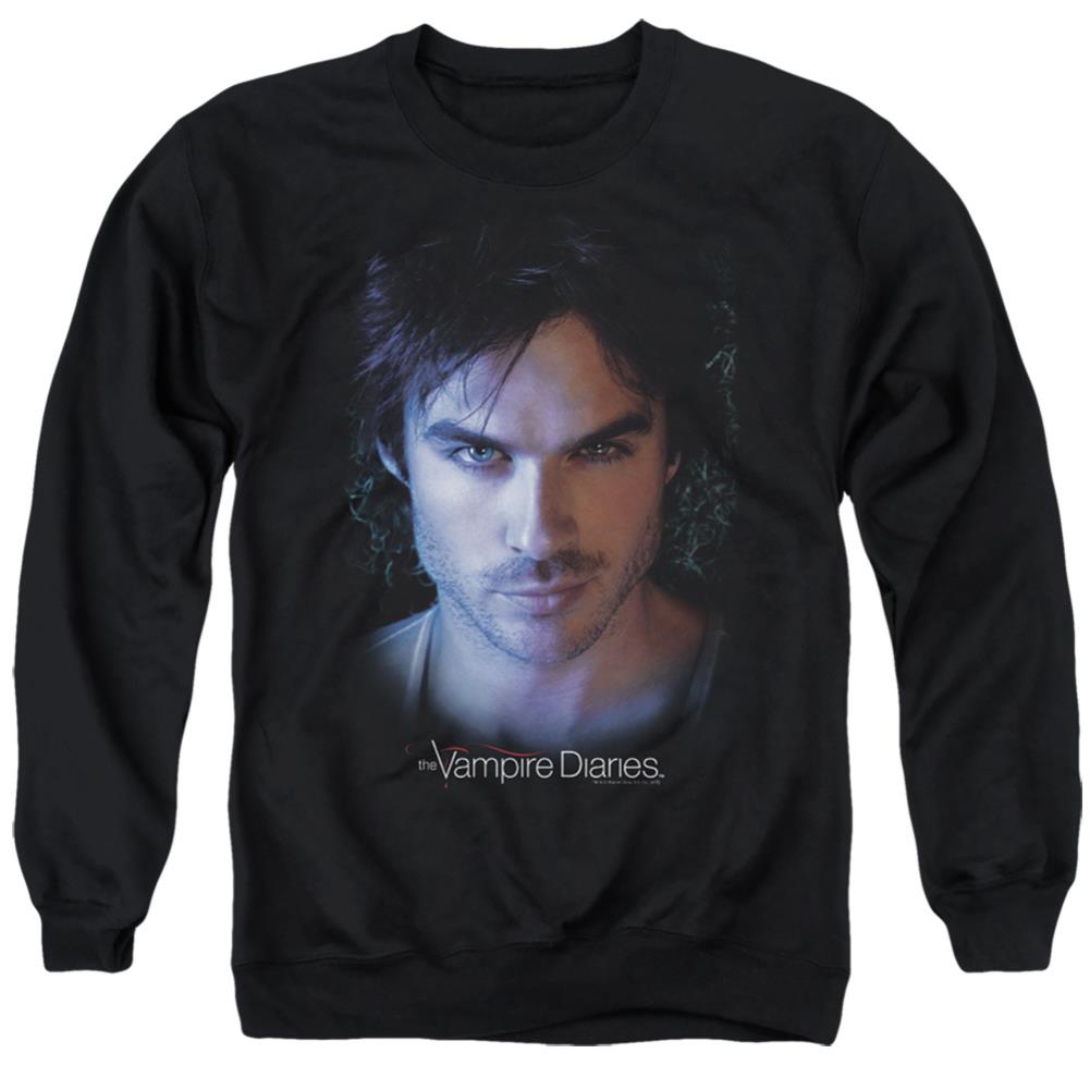The Vampire Diaries Damon Men's Crewneck 50 50 Poly Long-Sleeve T-Shirt