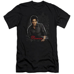 The Vampire Diaries Damon Men's Ultra-Soft 30/1 Cotton Slim Short-Sleeve T-Shirt