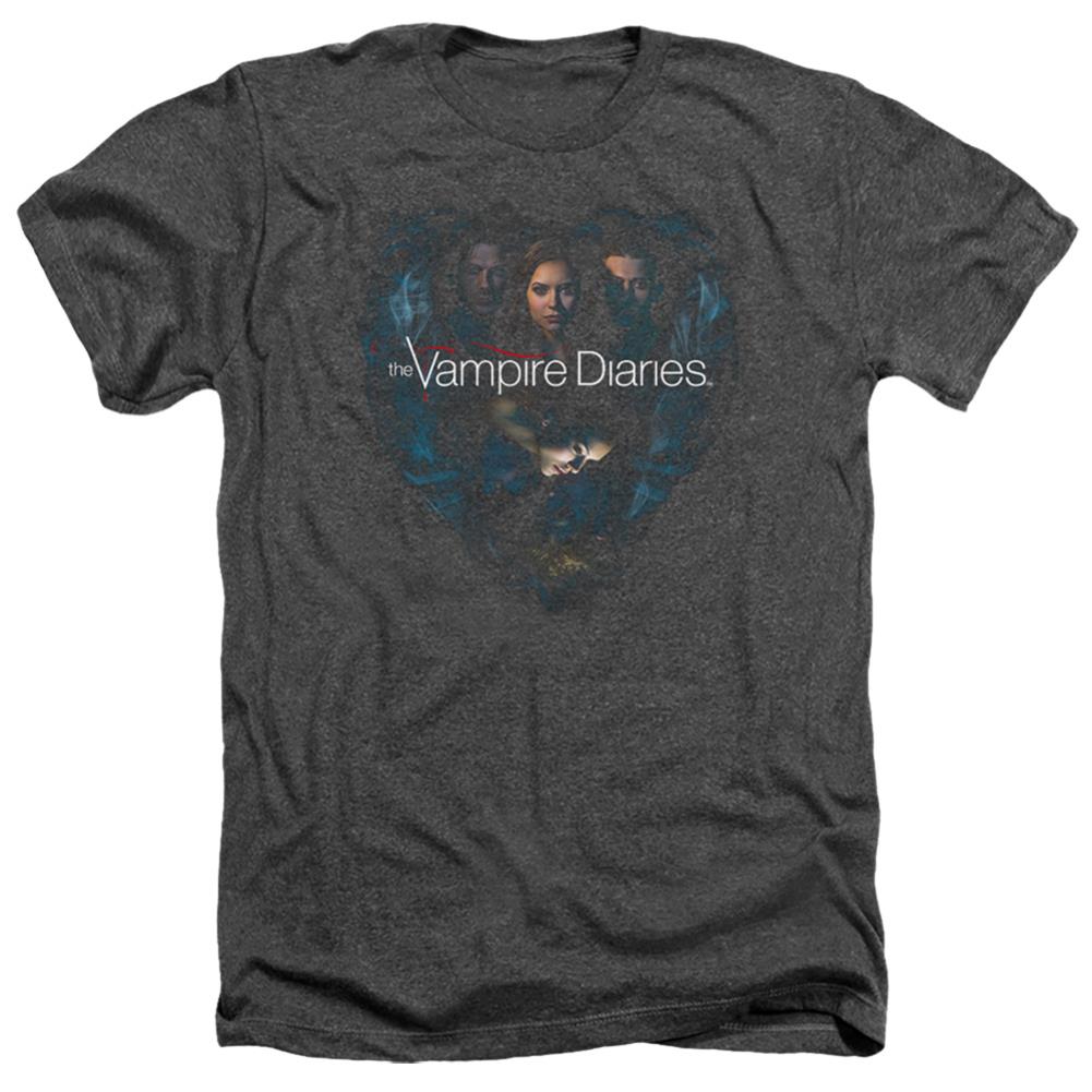 The Vampire Diaries Hearts Desire Men's 30/1 Heather 60 40 Poly Short-Sleeve T-Shirt