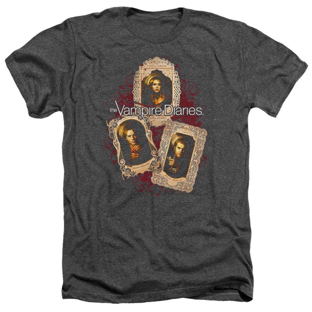 The Vampire Diaries Holy Cards Men's 30/1 Heather 60 40 Poly Short-Sleeve T-Shirt