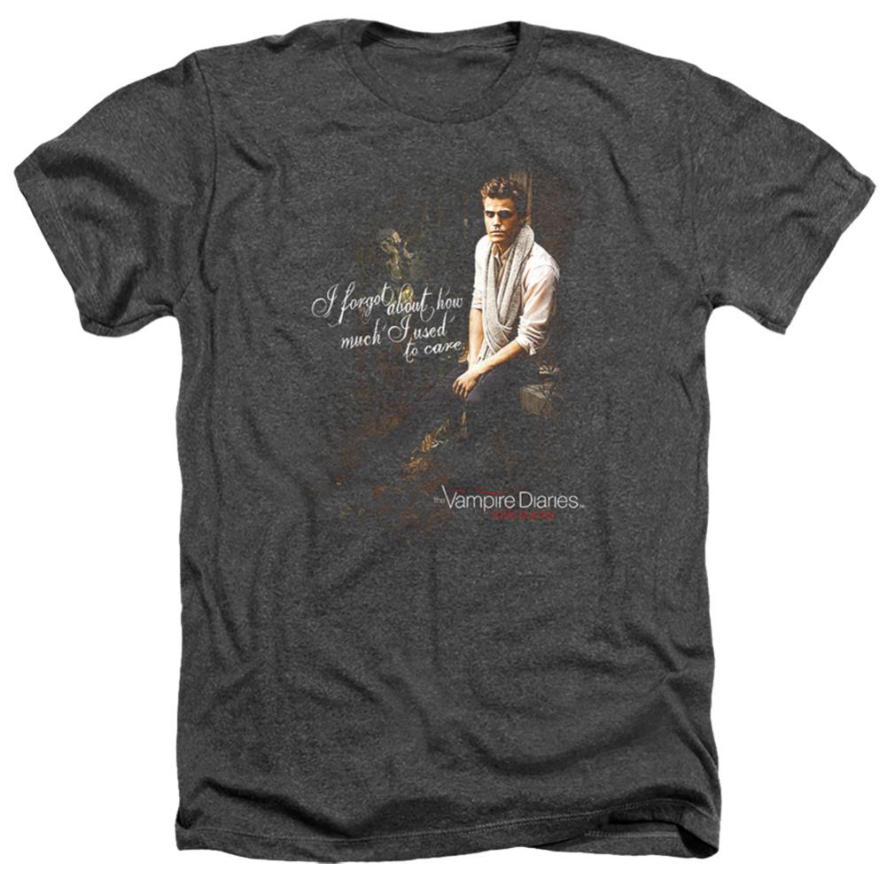 The Vampire Diaries I Used To Care Men's 30/1 Heather 60 40 Poly Short-Sleeve T-Shirt