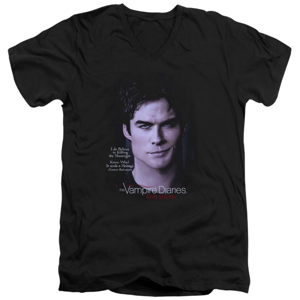 The Vampire Diaries Messanger Men's 30/1 Cotton Slim V-Neck T-Shirt