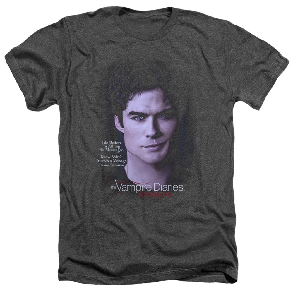 The Vampire Diaries Messanger Men's 30/1 Heather 60 40 Poly Short-Sleeve T-Shirt