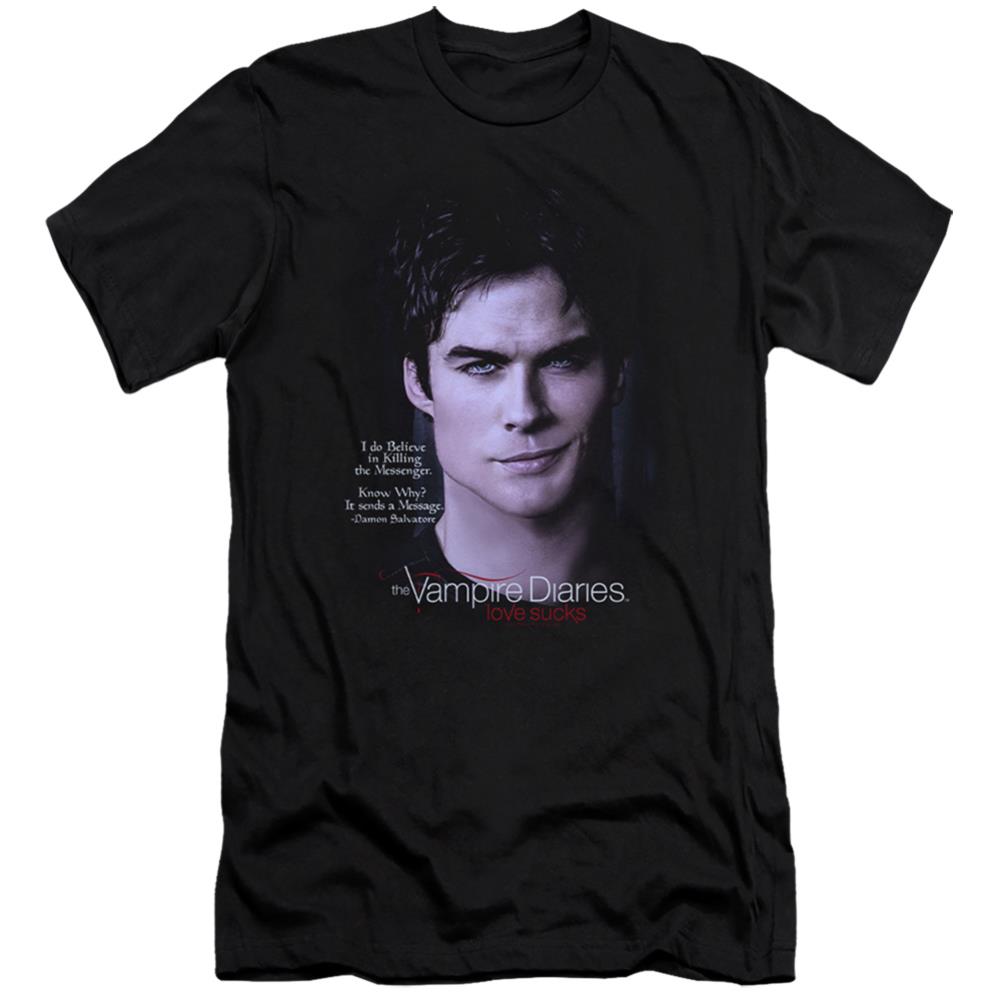 The Vampire Diaries Messanger Men's Ultra-Soft 30/1 Cotton Slim Short-Sleeve T-Shirt