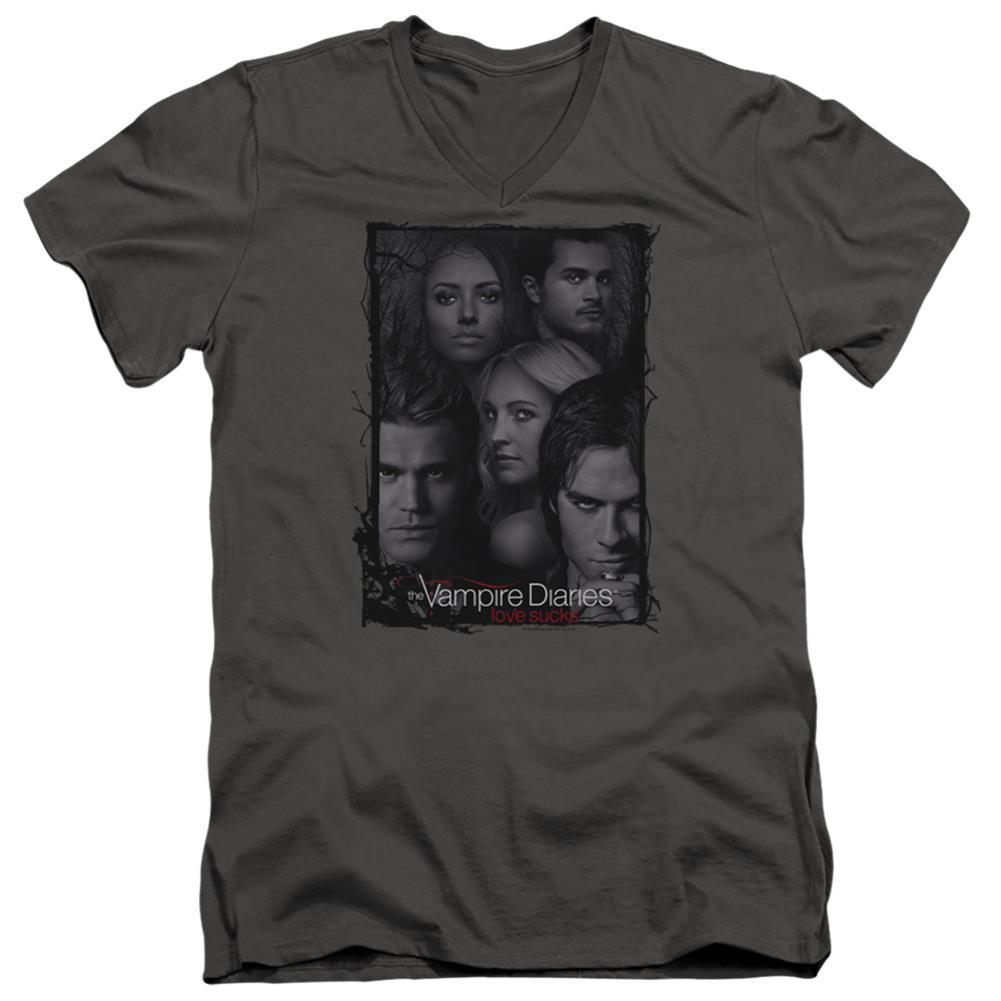 The Vampire Diaries So Here We Are Men's 30/1 Cotton Slim V-Neck T-Shirt