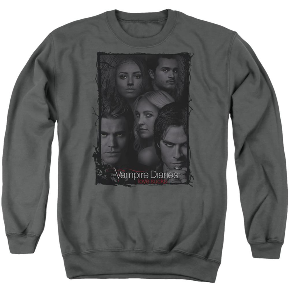 The Vampire Diaries So Here We Are Men's Crewneck 50 50 Poly Long-Sleeve T-Shirt