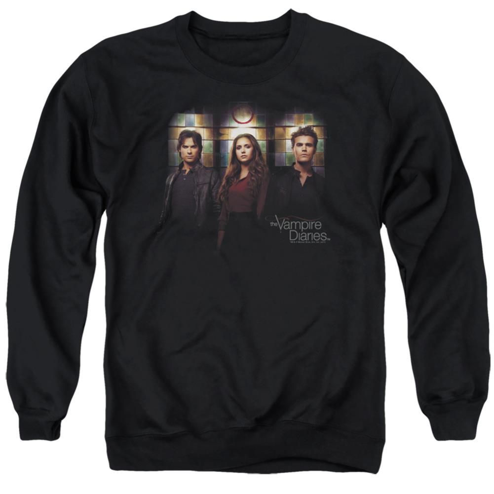 The Vampire Diaries Stained Windows Men's Crewneck 50 50 Poly Long-Sleeve T-Shirt