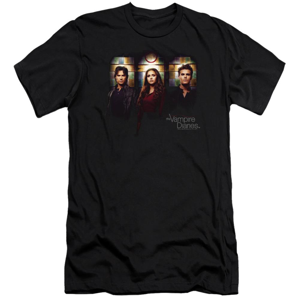 The Vampire Diaries Stained Windows Men's Ultra-Soft 30/1 Cotton Slim Short-Sleeve T-Shirt