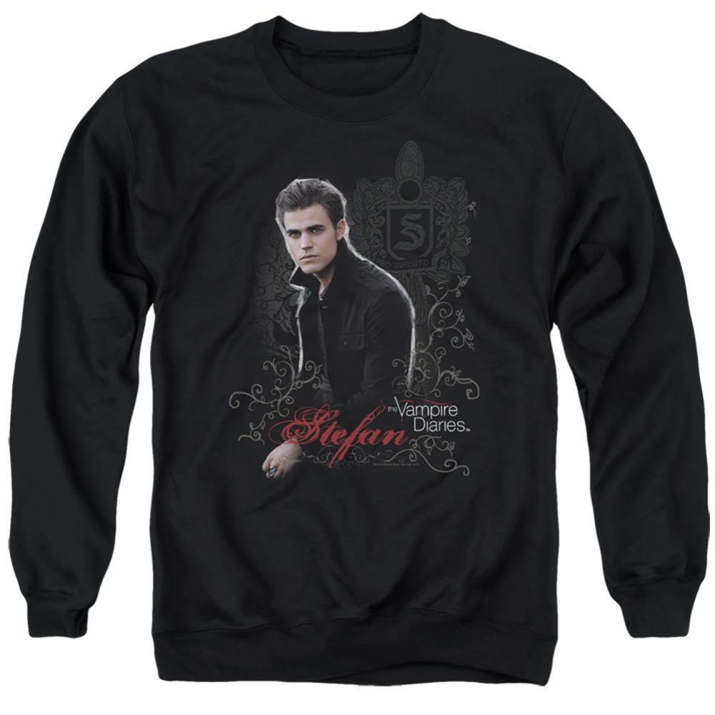 The Vampire Diaries Stefan Men's Crewneck 50 50 Poly Long-Sleeve T-Shirt