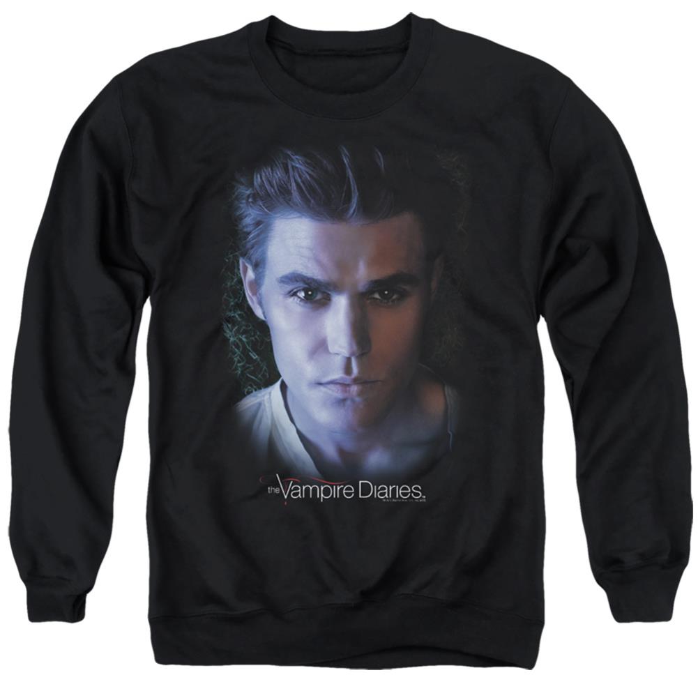 The Vampire Diaries Stefan Men's Crewneck 50 50 Poly Long-Sleeve T-Shirt