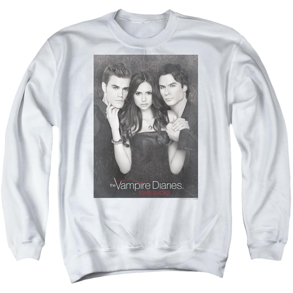 The Vampire Diaries That Was Then Men's Crewneck 50 50 Poly Long-Sleeve T-Shirt