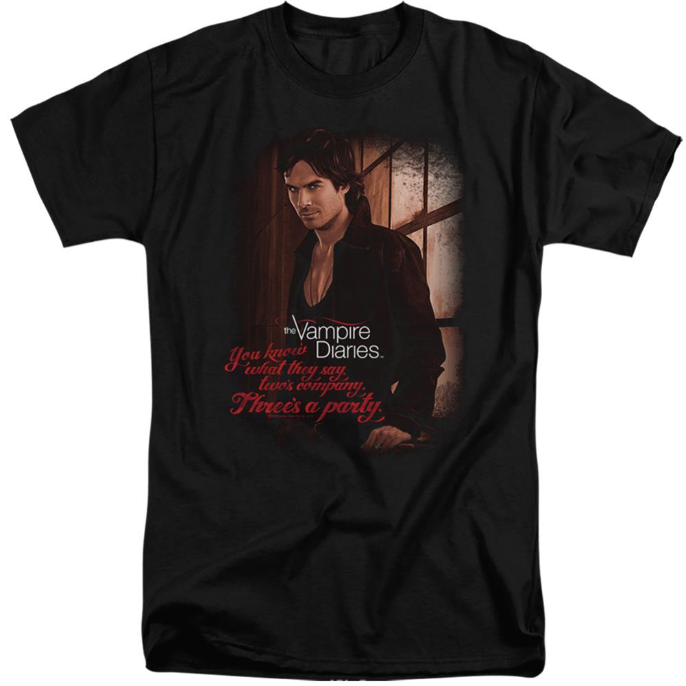 The Vampire Diaries Threes A Party Men's 18/1 Tall Cotton Short-Sleeve T-Shirt
