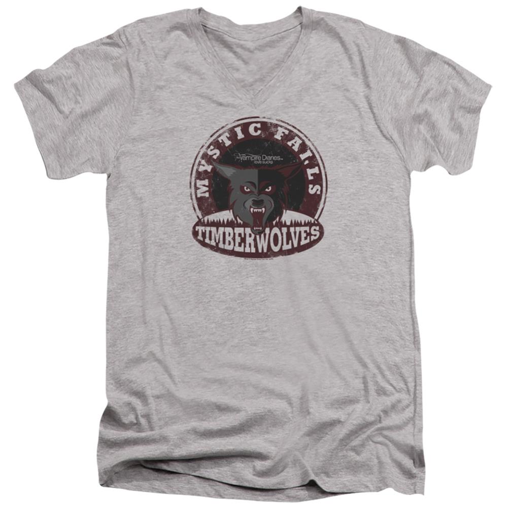 The Vampire Diaries Timberwolves Men's 30/1 Cotton Slim V-Neck T-Shirt