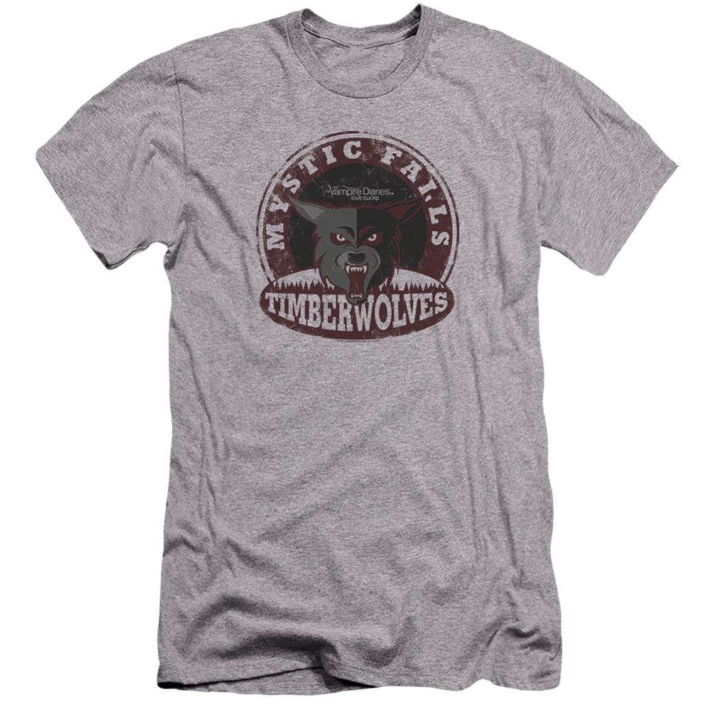The Vampire Diaries Timberwolves Men's Ultra-Soft 30/1 Cotton Slim Short-Sleeve T-Shirt