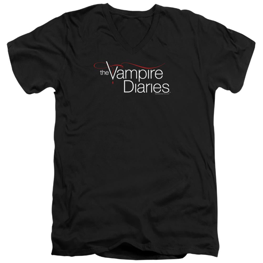 The Vampire Diaries Tvd Logo Men's 30/1 Cotton Slim V-Neck T-Shirt