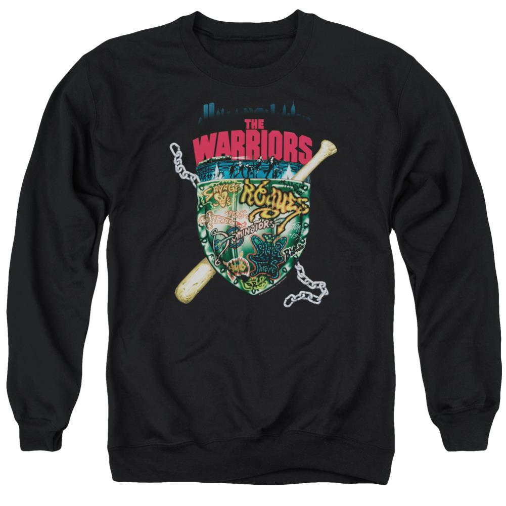 The Warriors Shield Men's Crewneck 50 50 Poly Long-Sleeve T-Shirt
