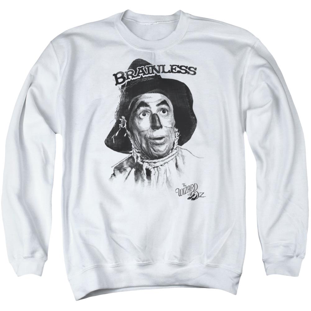 The Wizard Of Oz Brainless Men's Crewneck 50 50 Poly Long-Sleeve T-Shirt