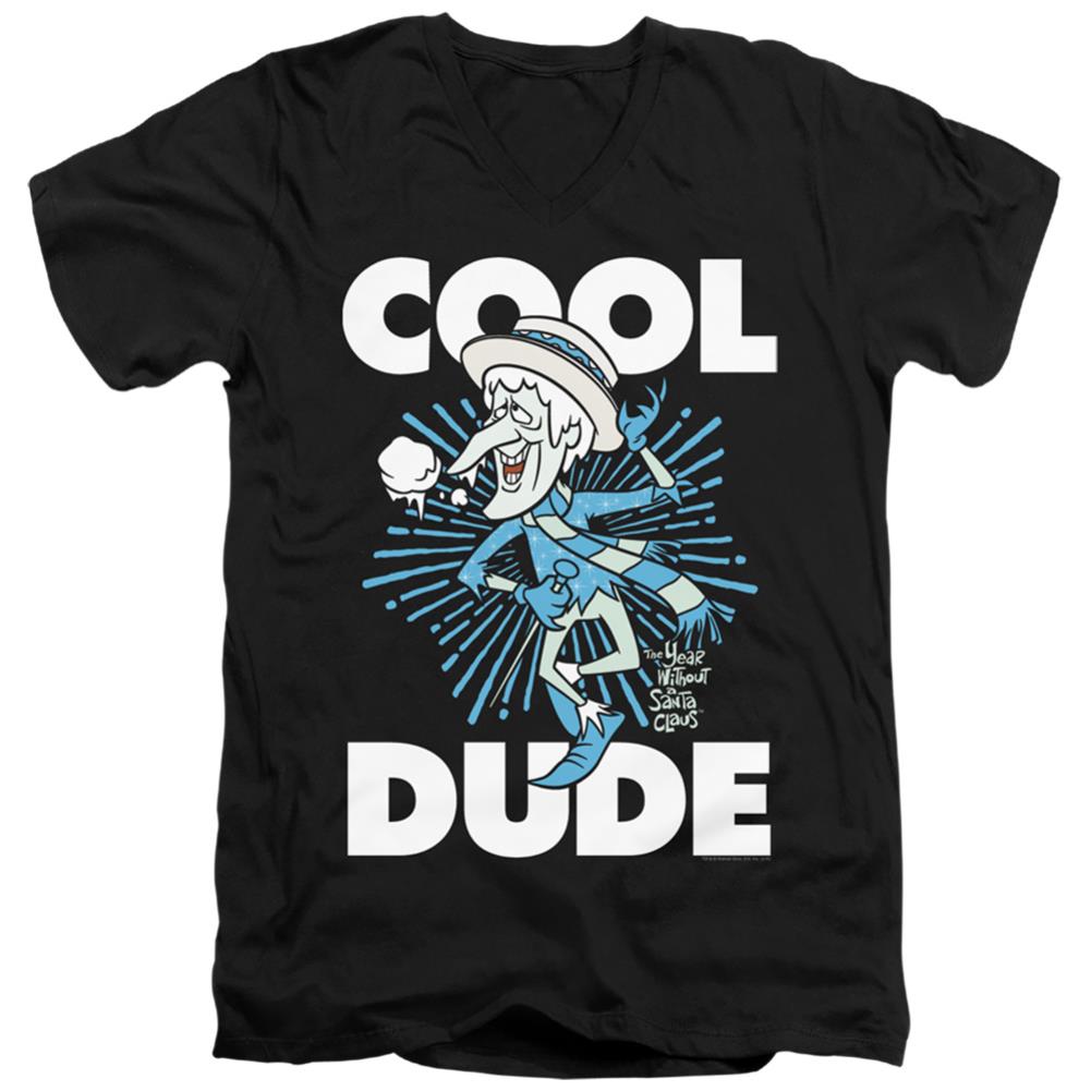 The Year Without A Santa Claus Cool Dude Men's 30/1 Cotton Slim V-Neck T-Shirt