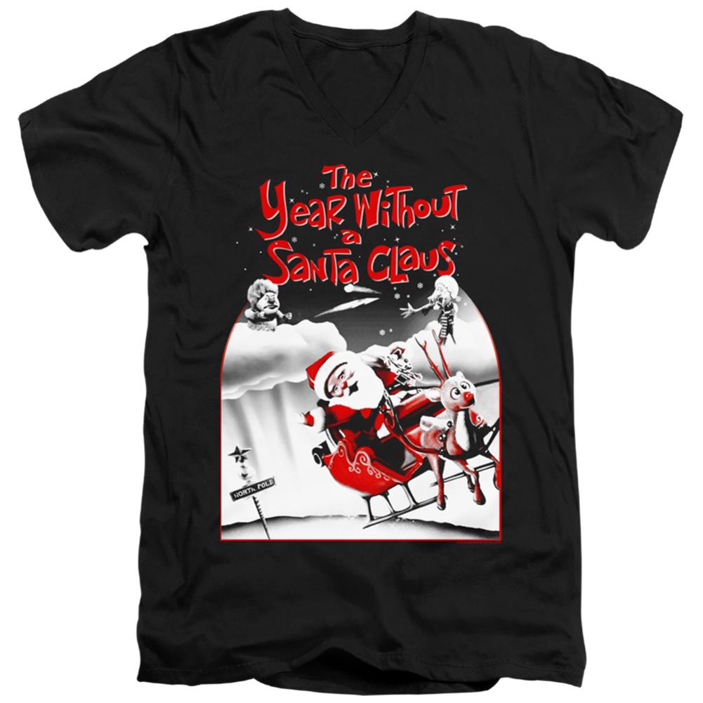 The Year Without A Santa Claus Santa Poster Men's 30/1 Cotton Slim V-Neck T-Shirt