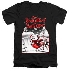 The Year Without A Santa Claus Santa Poster Men's 30/1 Cotton Slim V-Neck T-Shirt