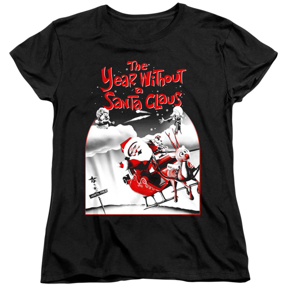 The Year Without A Santa Claus Santa Poster Women's 18/1 Cotton Short-Sleeve T-Shirt