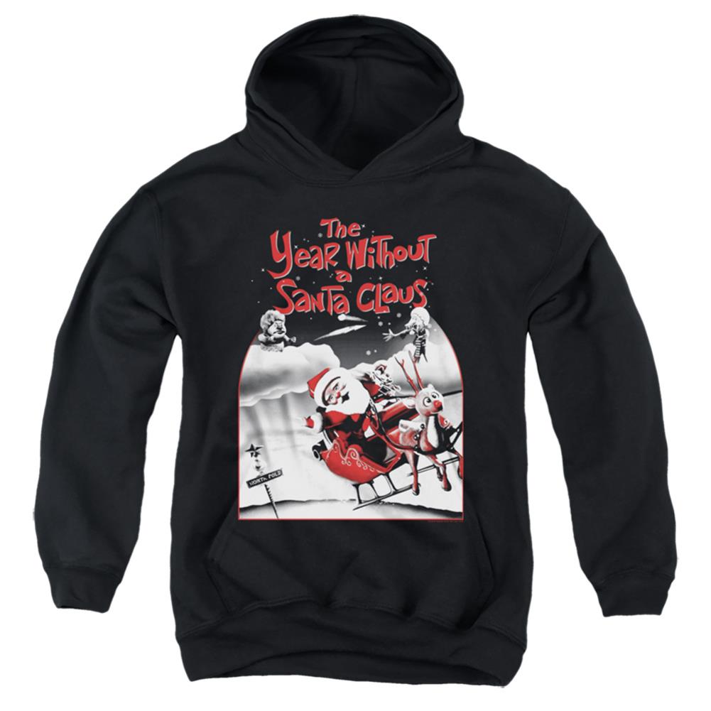 The Year Without A Santa Claus Santa Poster Youth Cotton Poly Pull-Over Hoodie