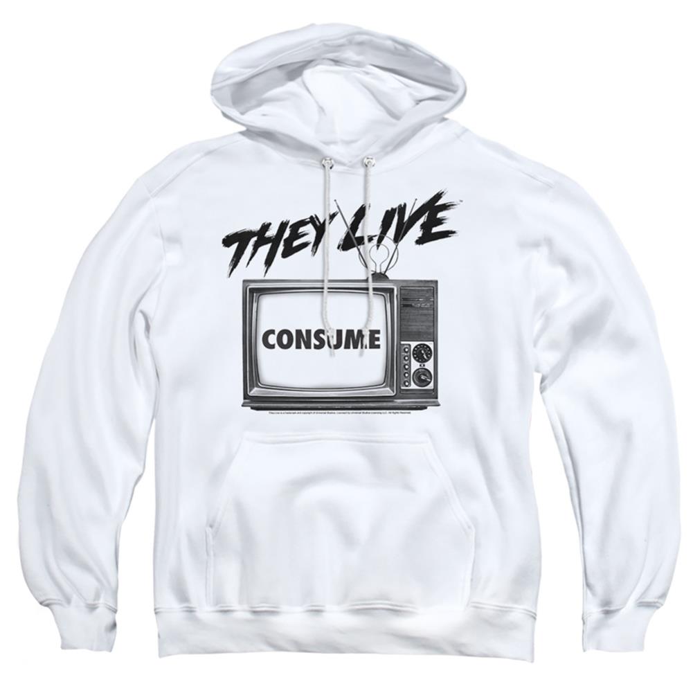 They Live Consume Men's Pull-Over 75 25 Poly Hoodie