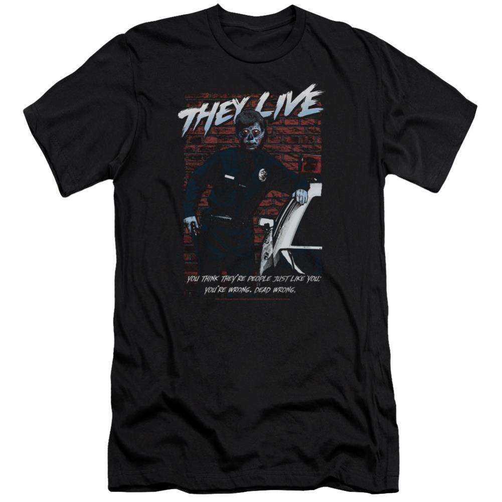 They Live Dead Wrong Men's Ultra-Soft 30/1 Cotton Slim Short-Sleeve T-Shirt