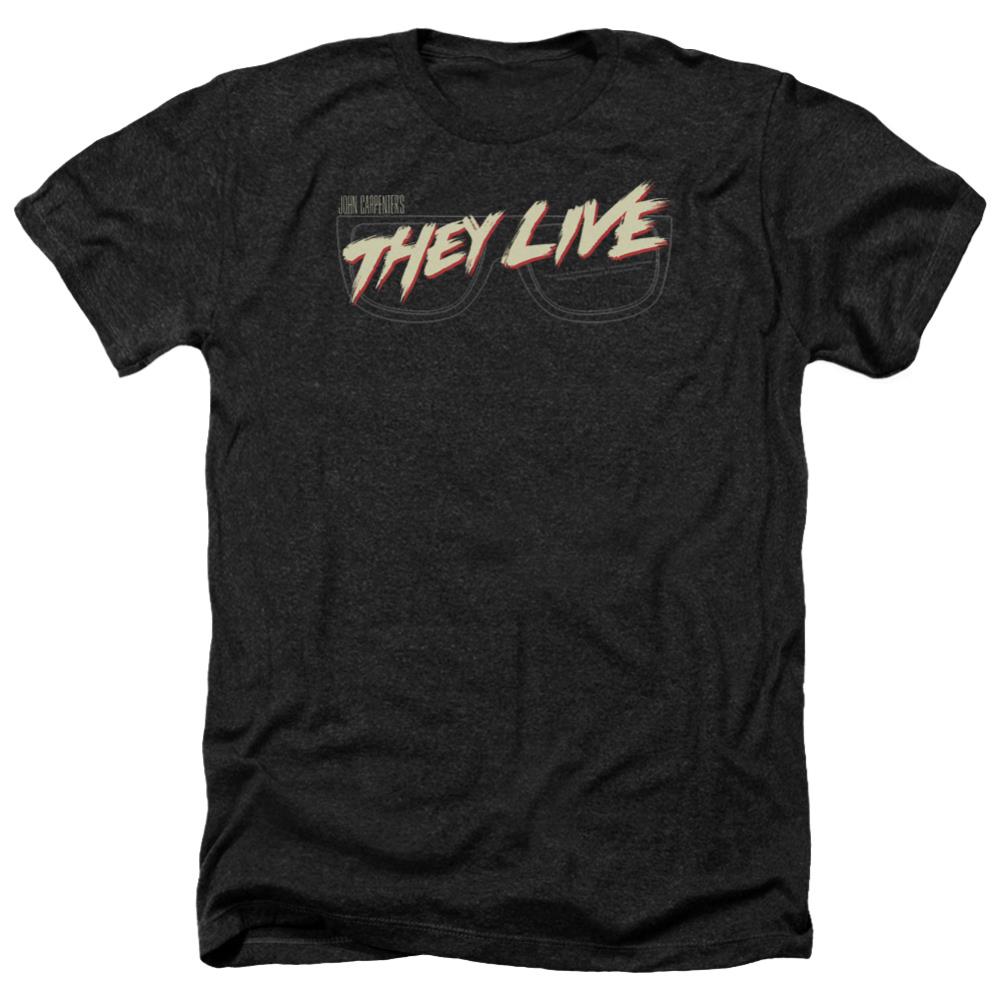 They Live Glasses Logo Men's 30/1 Heather 60 40 Poly Short-Sleeve T-Shirt