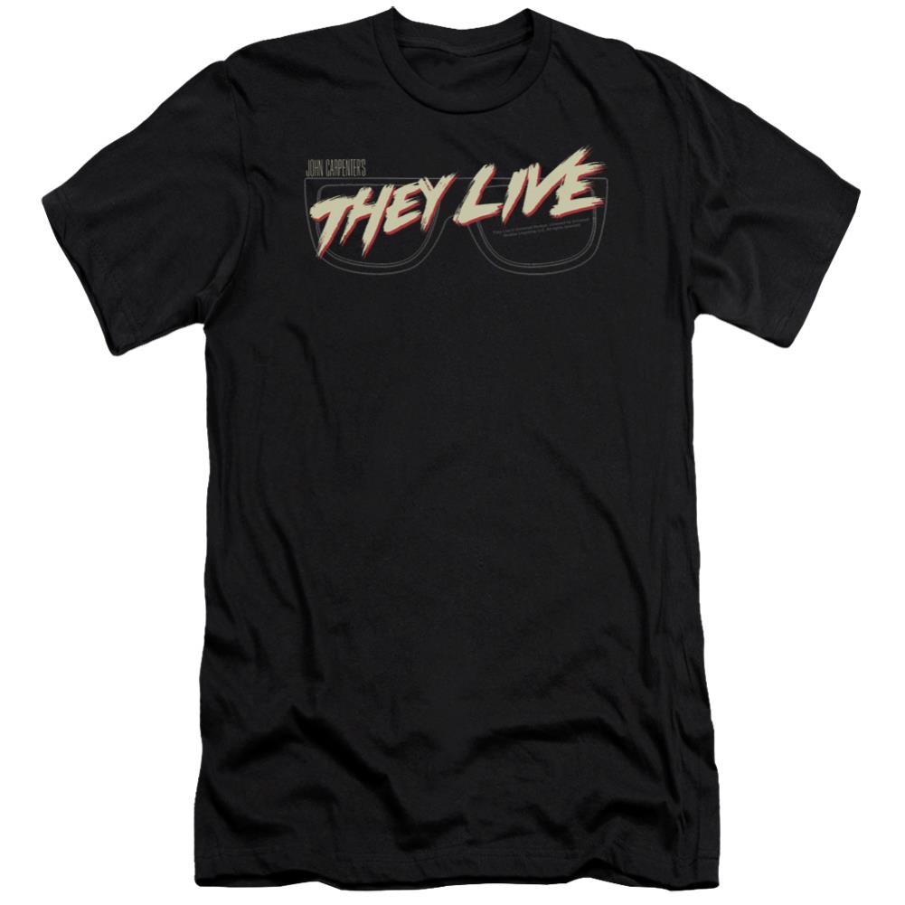 They Live Glasses Logo Men's Ultra-Soft 30/1 Cotton Slim Short-Sleeve T-Shirt