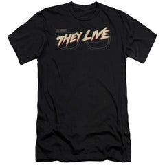They Live Glasses Logo Men's Ultra-Soft 30/1 Cotton Slim Short-Sleeve T-Shirt