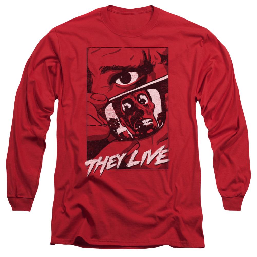 They Live Graphic Poster Men's 18/1 Cotton Long-Sleeve T-Shirt