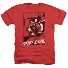 They Live Graphic Poster Men's 30/1 Heather 60 40 Poly Short-Sleeve T-Shirt