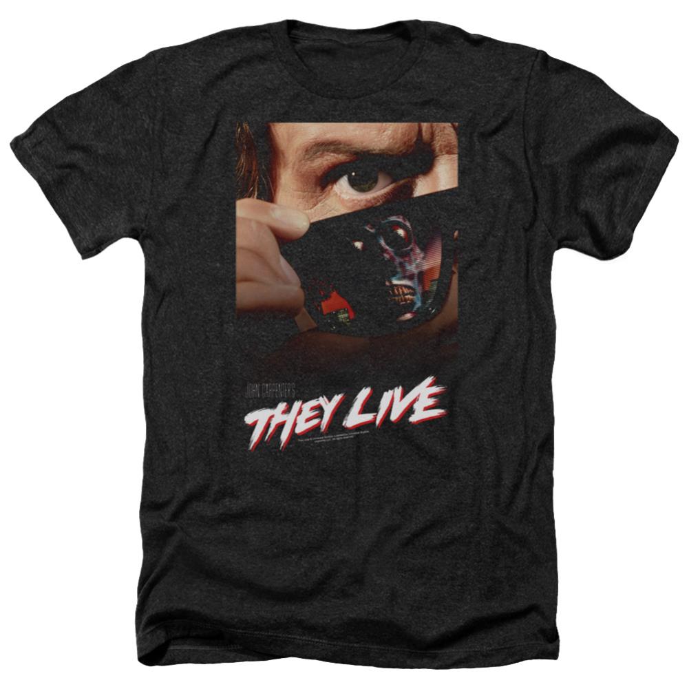 They Live Poster Men's 30/1 Heather 60 40 Poly Short-Sleeve T-Shirt