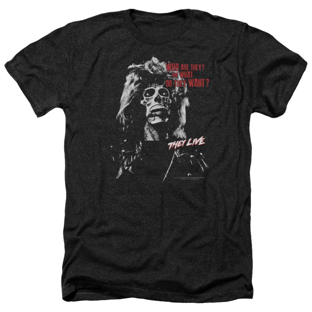 They Live They Want Men's 30/1 Heather 60 40 Poly Short-Sleeve T-Shirt