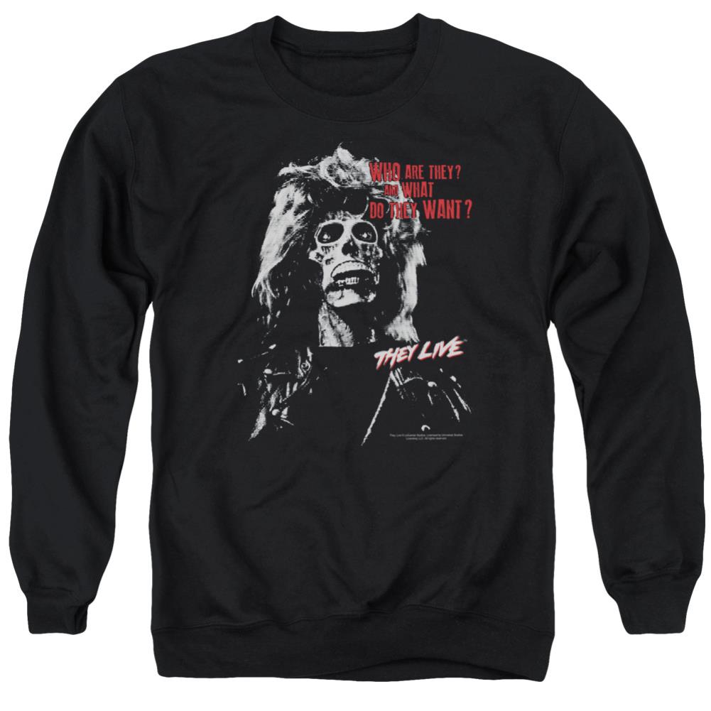 They Live They Want Men's Crewneck 50 50 Poly Long-Sleeve T-Shirt