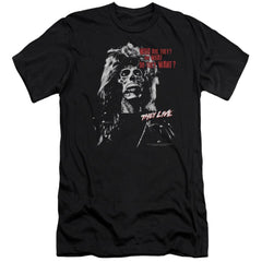 They Live They Want Men's Ultra-Soft 30/1 Cotton Slim Short-Sleeve T-Shirt